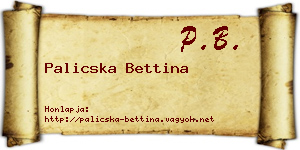 Palicska Bettina névjegykártya
